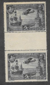 SPAIN Scott #C57 Mint NH 4p Pair w/ Gutter between Airmail stamp 2017 CV $14.50+