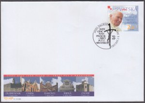 CROATIA Sc # 528 FDC - VISIT of POPE JOHN PAUL II