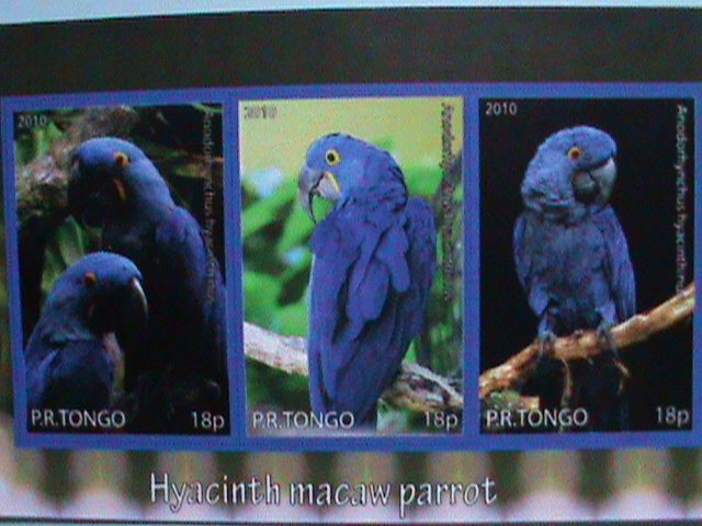 ​TONGA STAMP-HYACINTH MACAW  PARROT-MNH STAMP SHEET