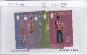 Antigua 307-11 Military Uniforms mnh