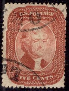 US Stamp #27 Brick Red  USED SSCV $1450