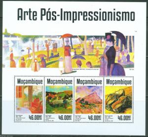 MOZAMBIQUE 2014  POST IMPRESSIONISM VAN GOGH  BONNARD GAUGUIN CEZANNE SEURAT  NH