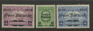 Colombia - Scott C80-C82 - Air Post Issue -1930 - MH - Set of 3 Stamps