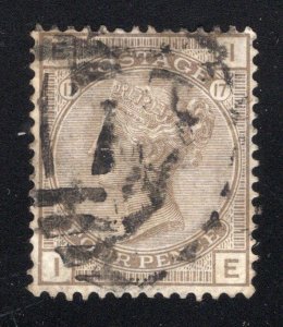 Great Britain 1879 QV 4p, Plate# 17-  Used - SG# 154  Cats £500.00 (ref# 204133)