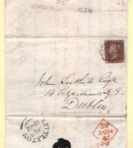 GB Ireland MALTESE CROSS Cover Superb Rare *NEW BIRMINGHAM* MX 1842 Co.Tipp JL87