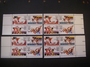 Scott C109-C112 or C112a, 35c Olympics, PB4 #1111 x 4 Matched Set, MNH Beauty