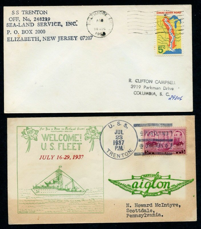 US TRENTON (SSN-770) LOT OF 8 DIFFERENT COVERS 1927-1995 AS SHOWN (39)