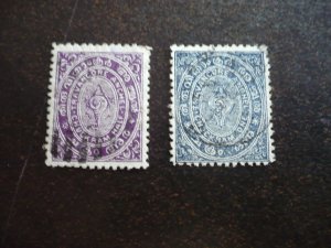 Stamps - India - Travancore - Scott# 4-5 - Used Part Set of 2 Stamps