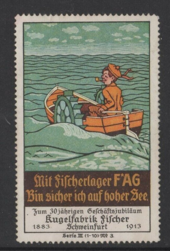 Germany F*AG Brand Ball Bearings 1913 Fishing at Sea Series 3 No. 3   