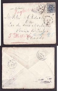 Canada-cover #14081-DLO-25c King Humbert I- Province of Quebec,Canada-Homa,Ferro