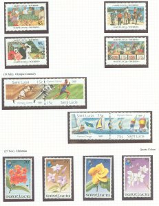 St. Lucia #1038/1064 Mint (NH) Single (Complete Set) (Flora) (Flowers) (Sports)