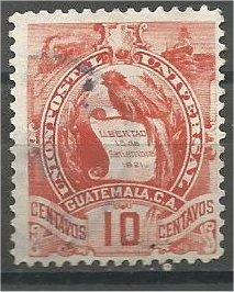 GUATEMALA, 1890, used 10c, National Emblem Scott 48