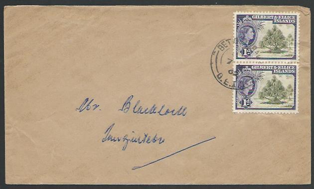 GILBERT & ELLICE IS 1962 local commercial cover ex Betio...................25810