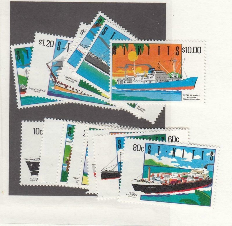 ST. KITTS (SP70) # 294-307 VF-MNH  VARc,$ 1994  SHIPS SET CAT VALUE $33