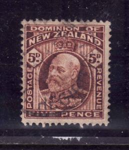 New Zealand-Sc#136-5p red brown KEVII-used-1909-12-