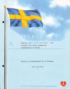 Sweden used telegram telegramme telegraph Swedish flag Heart & Lungs TBC org