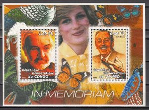 Congo Dem., 2001 Cinderella. S. Connery of Movies & Walt Disney, sheet of 2. ^