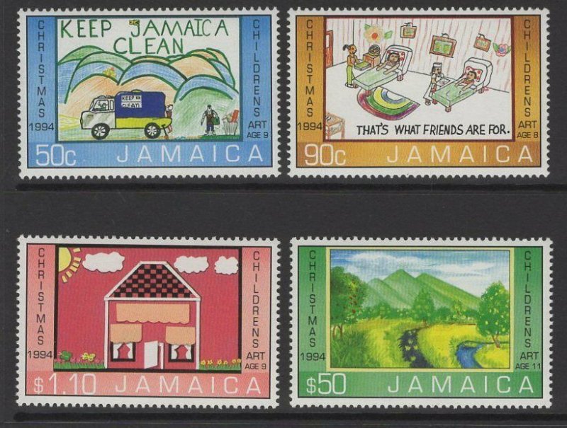 JAMAICA SG864/7 1994 CHRISTMAS, CHILDRENS PAINTINGS MNH