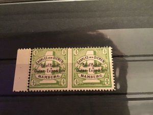 Hamburg 1864 Charles Van Diemen Perf Error stamps pair R22974