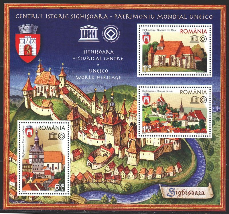 Romania. 2009. bl 448. Historic center of Sighisoara. MNH.