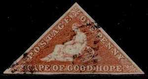 SOUTH AFRICA - Cape of Good Hope QV SG3, 1d brick-red, FINE USED. Cat £350.