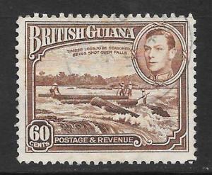 British Guiana Scott #237 Used 60c Logs over Falls 2017 CV $10.00