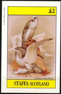 {ST148} Staffa Scotland Birds Falcon S/S 2£ MNH Local