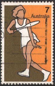 Australia SC#594 7¢ Non-Olympic Sports: Tennis (1974) Used