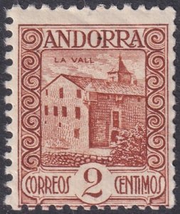 Andorra Spanish 1937 Sc 25 MNH**