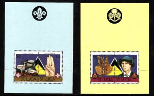 St Lucia-Sc#823-4-unused NH sheets-Scouting-Girl Guides-1986-