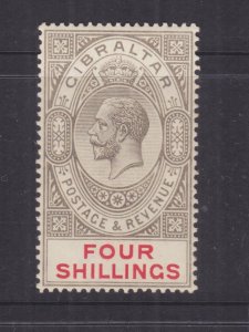 GIBRALTAR, 1912 KGV, Mult. CA, 4s. Black & Carmine, lhm.