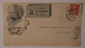 1895 St Joseph MO Doniphan Company Quaker Cough Drops BOX Medicine Ad Cover WA