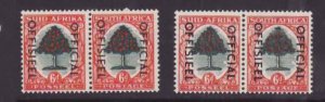 South Africa-Sc#o48- id8-two unused og NH 6d official Orange Tree-Shades-1950-54