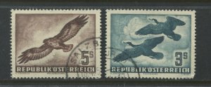 Austria 1953 Airmails 3 and 5 schillings used