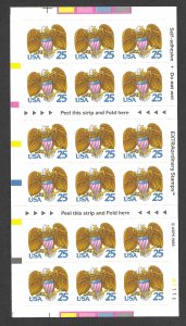 Doyle's_Stamps: MNH 1989 VF+ Self-Adhesive Pane of 25c Eagles, Scott #2431a**