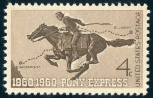 US Stamp #1154 Pony Express 4c, PSE Cert - Superb 98 - MOGNH - SMQ $60.00