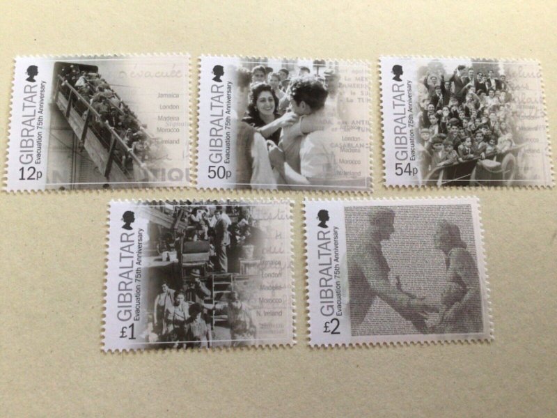 Gibraltar 2014 75 th Evacuation Anniversar mint never hinged  stamps  set A14057