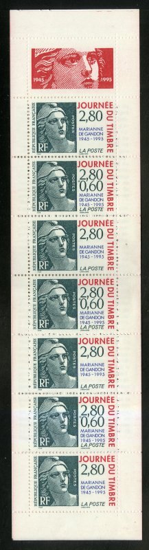 FRANCE 2467a MNH COMP BKLT SCV $16.00 BIN $9.00 STAMP DAY