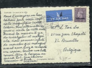 MOROCCO COVER (PP2912B) 1952 KGVI 3D TANGIER ON PPC  TANGER TO BELGIUM