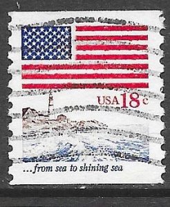 USA 1891: 18c Flag, Lighthouse, used, VF