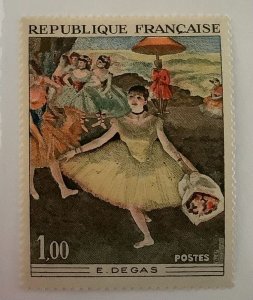 France 1970 Scott 1276 MNH - 1fr,  Dancer with Bouquet by Edgar Degas