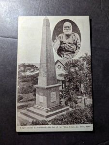 1910 British Fiji Postcard Cover to Sydney NSW Austria King Cakobau and Monument