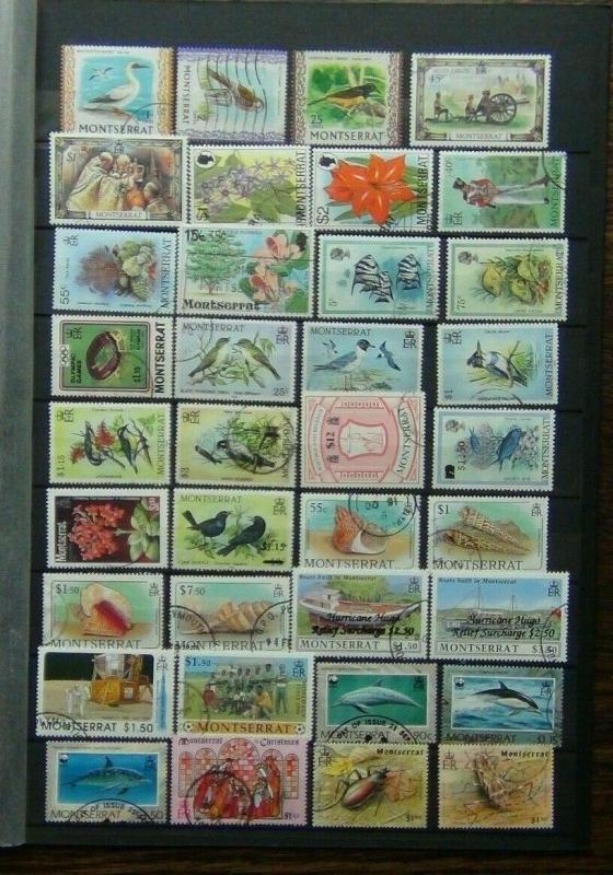 Montserrat 1970 1994 range with 1988 Shells values to $7.50 + Commemorative Used