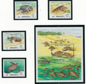 Vanuatu 577-81 MNH 1992 Turtles (fe8727)