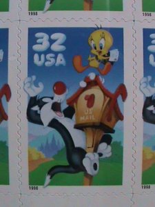 ​UNITED STATES-1998- SC#3205 ERROR SHEERT-SYLVESTER & TWEETY- NO DIE CUT-VF