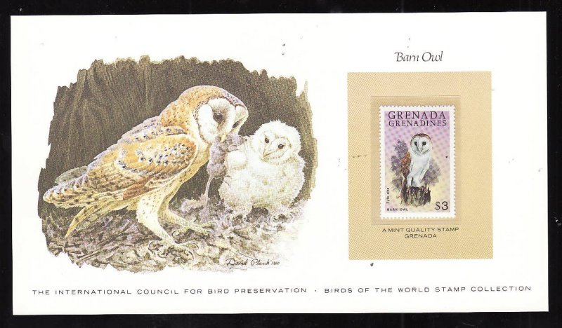 Birds of the World Stamp Collection #6f-Grenada Grenadines-Mint NH Barn Owls sta