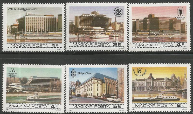 HUNGARY 2863-2868  MNH,  BUDAPEST RIVERSIDE HOTELS