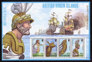 British Virgin Is. 283a MNH,  INTERPEX Ship Figureheads S/S from 1975.