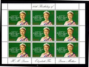 GIBRALTAR #393  1980  QUEEN MOTHER MINT VF NH  O.G  M/S OF 9  b