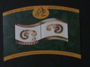 ​CANADA-2001-SC#1884 YEAR OF THE LOVELY SNAKE- SPECIAL DESIGN-MNH-S/S-VF